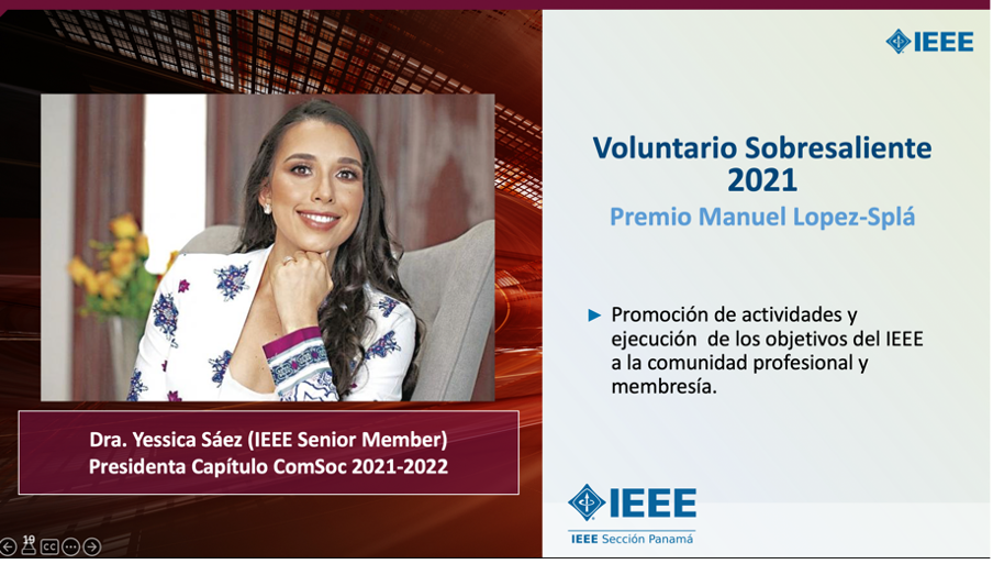 ComSoc Panama “Outstanding Chapter” and “Outstanding Volunteer” of IEEE Panama Section